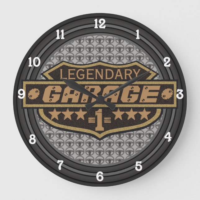 Personalized Legendary Garage Large Clock (Front)