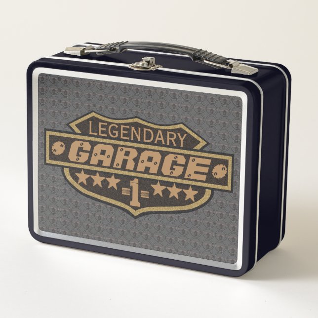 Personalized Legendary Garage Metal Lunch Box (Front)
