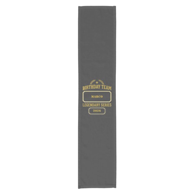 Personalized Legendary Series Gold  Birthday Short Table Runner (Front)