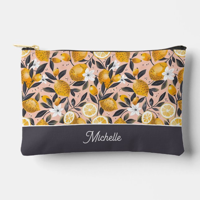 Personalized Lemon Accessory Pouch (Front)