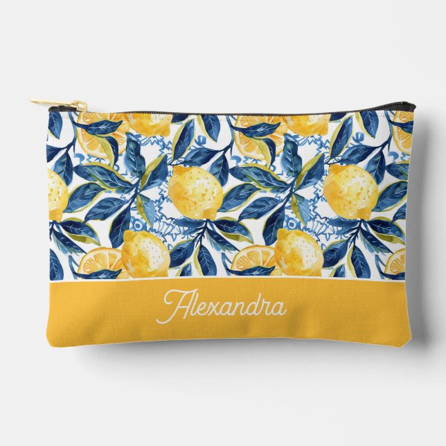 Personalized Lemon Accessory Pouch (Front)