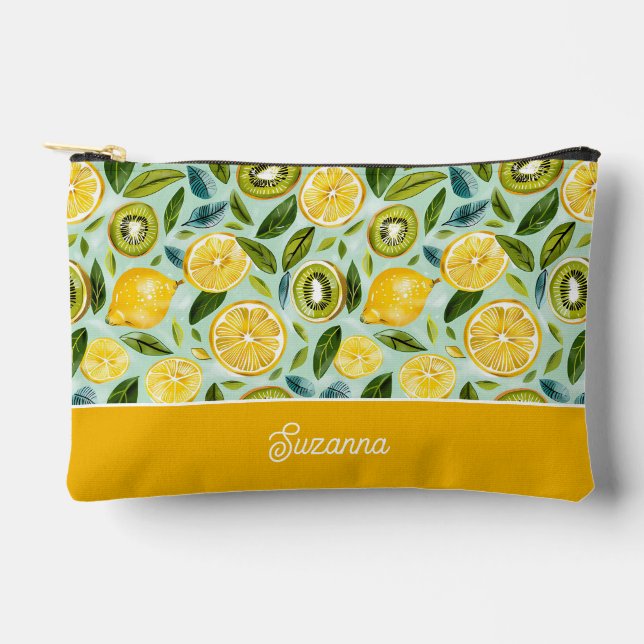Personalized Lemon Accessory Pouch (Front)
