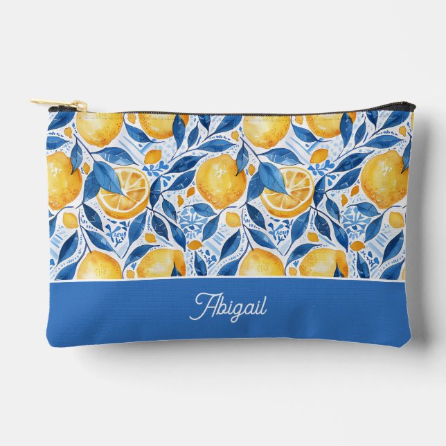 Personalized Lemon Accessory Pouch (Front)