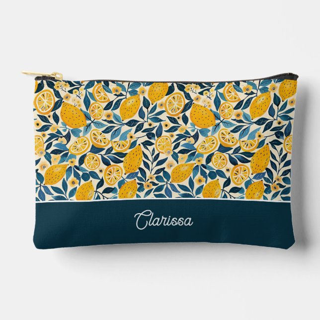 Personalized Lemon Accessory Pouch (Front)