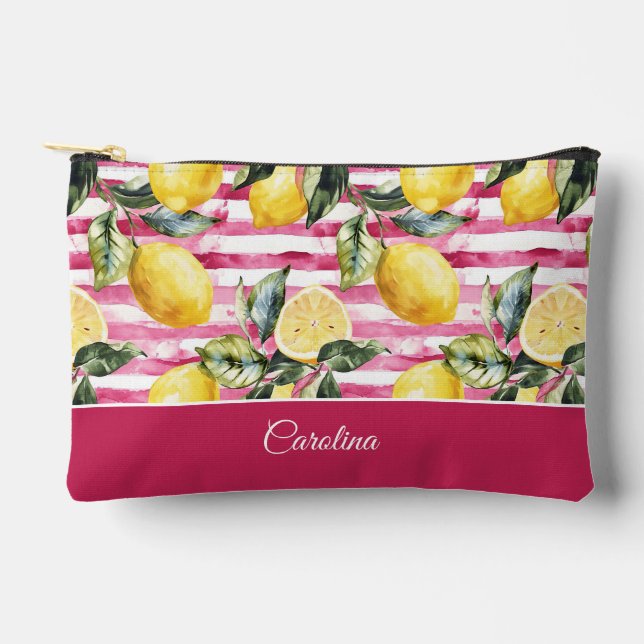 Personalized Lemon Accessory Pouch (Front)