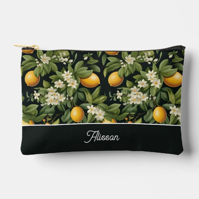 Personalized Lemon Accessory Pouch (Front)