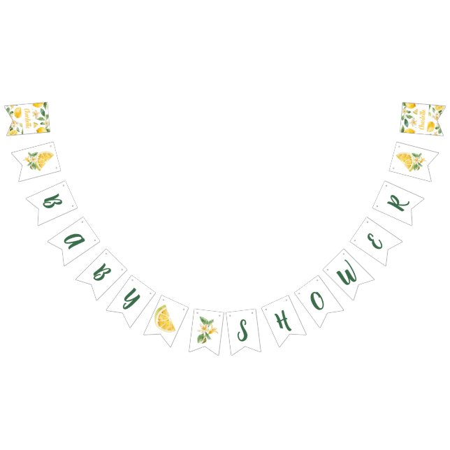 Personalized Lemon Baby Shower  Bunting Flags (All)
