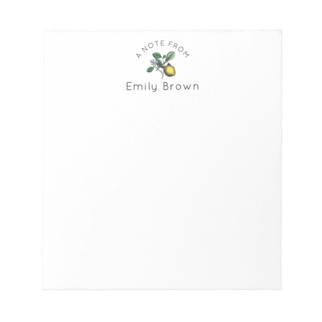 Personalized Lemon Branch Notepads (Front)
