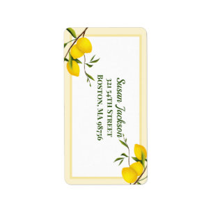 Personalized Lemon Citrus Botanical Label