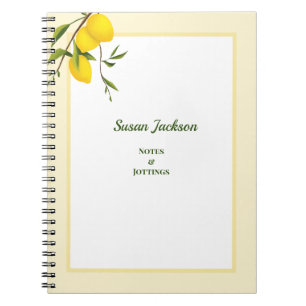 Personalized Lemon Citrus Botanical  Notebook