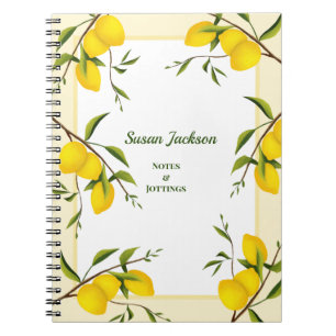 Personalized Lemon Citrus Botanical  Notebook