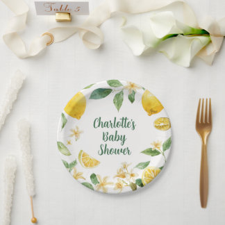 Personalized Lemon Citrus Paper Plates