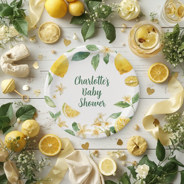 Personalized Lemon Citrus Paper Plates (Creator Uploaded)