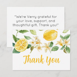 Personalized Lemon Citrus Thank You Card