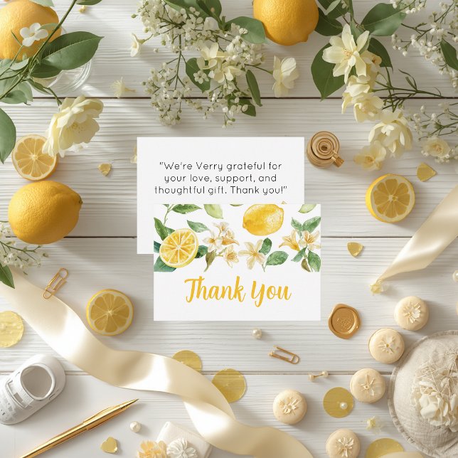 Personalized Lemon Citrus Thank You Card (Creator Uploaded)