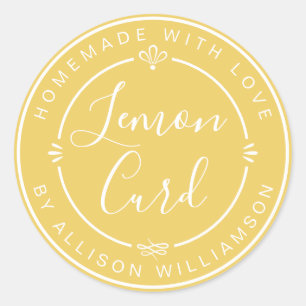 Personalized Lemon Curd Homemade With Love Classic Round Sticker