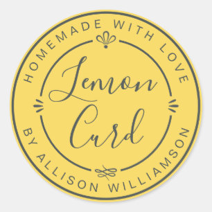 Personalized Lemon Curd Homemade With Love Classic Round Sticker