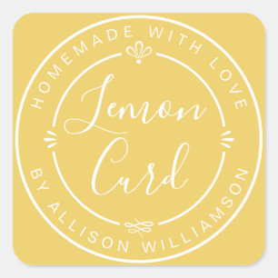 Personalized Lemon Curd Homemade With Love Square Sticker