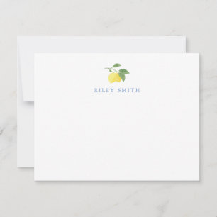 Personalized Lemon Flat Note Card