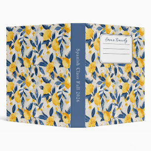 Personalized Lemon Floral Citrus Binder