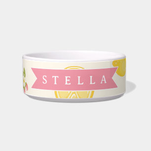 Personalized Lemon Floral Summer Custom Name Bowl
