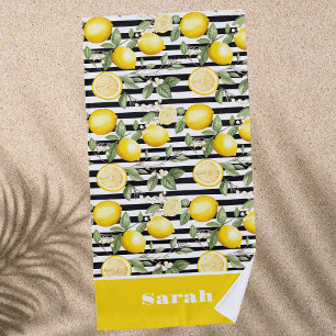 Personalized Lemon Fruit Beach Towel