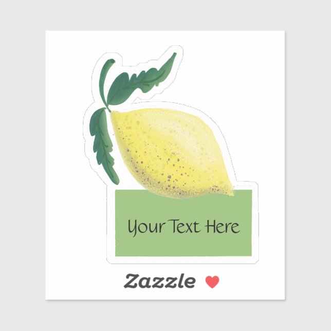 Personalized Lemon Fruit Sticker Vinyl Cut (Feuille)