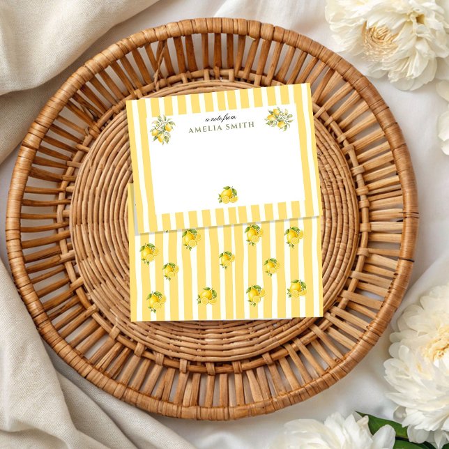 Personalized Lemon Italian theme Notecard (Creator Uploaded)