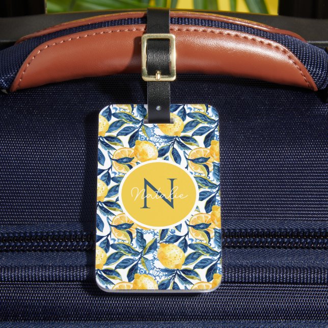 Personalized Lemon Luggage Tag  (Front Insitu 2)