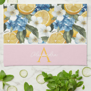 Personalized Lemon Pattern Kitchen Towel