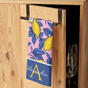 Personalized Lemon Pattern Kitchen Towel