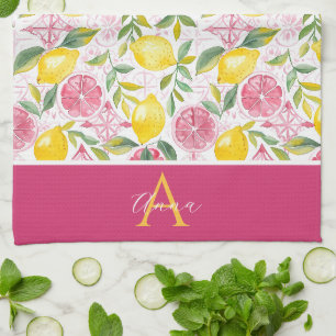 Personalized Lemon Pattern Kitchen Towel