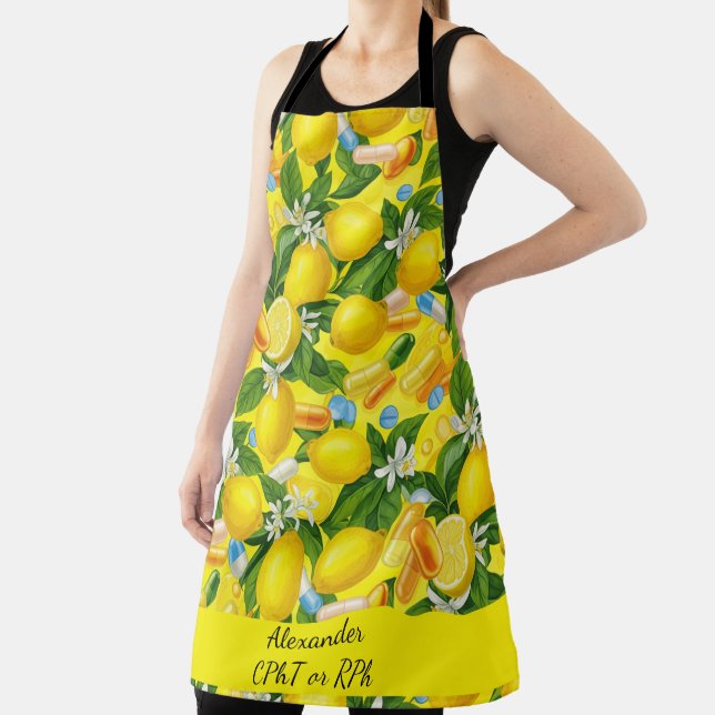 Personalized Lemon & Pills Pharmacy Kitchen  Apron (Insitu)