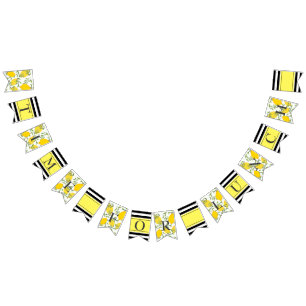 Personalized Lemon Print Bunting Flag