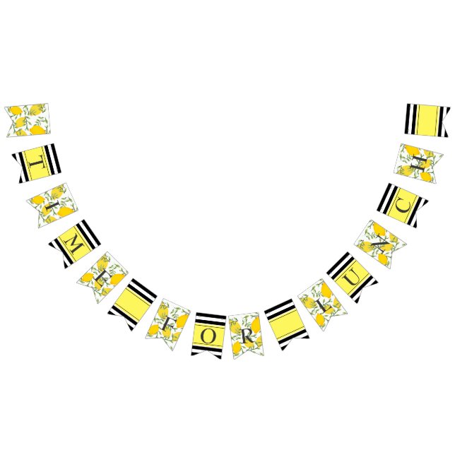 Personalized Lemon Print Bunting Flag (All)