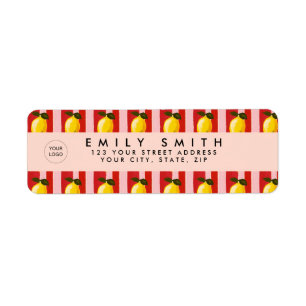 Personalized Lemon Stripe Pattern Yellow Lemons 