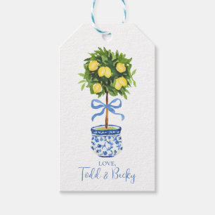 Personalized Lemon Topiary, Chinoiserie Gift Tags