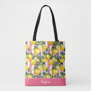 Personalized Lemon Tote Bag