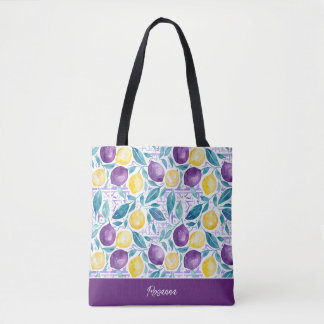 Personalized Lemon Tote Bag