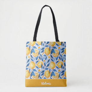 Personalized Lemon Tote Bag