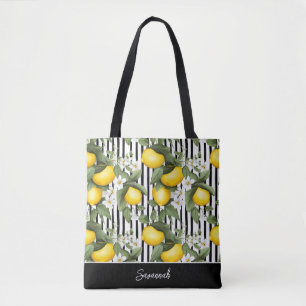 Personalized Lemon Tote Bag