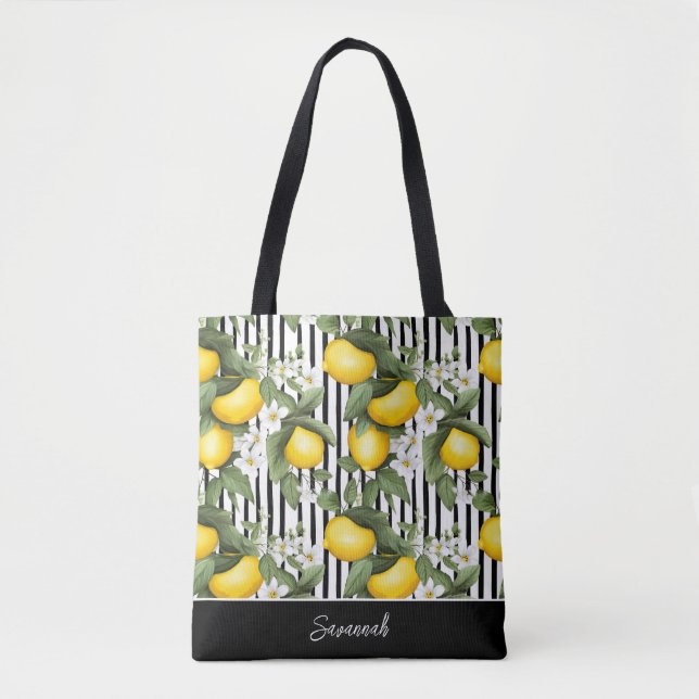 Personalized Lemon Tote Bag (Front)