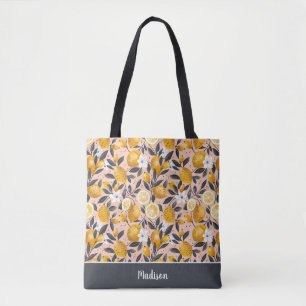 Personalized Lemon Tote Bag