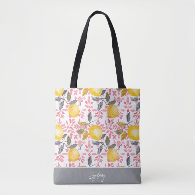 Personalized Lemon Tote Bag (Front)