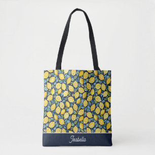 Personalized Lemon Tote Bag