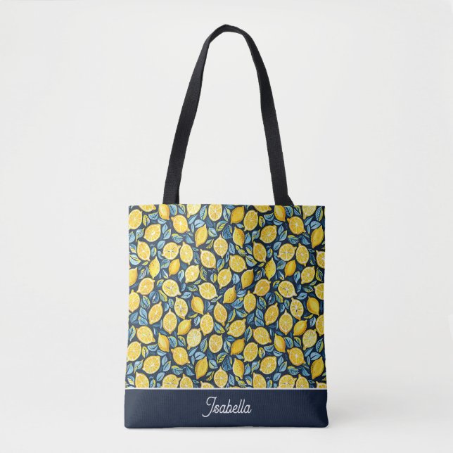 Personalized Lemon Tote Bag (Front)
