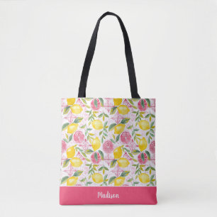 Personalized Lemon Tote Bag