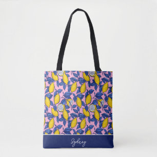 Personalized Lemon Tote Bag