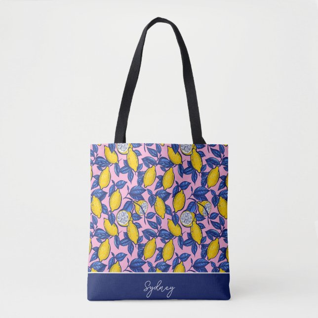 Personalized Lemon Tote Bag (Front)