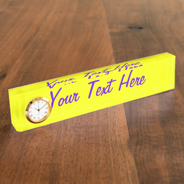 Personalized Lemon Yellow Colour Customize This! Nameplate (Side)